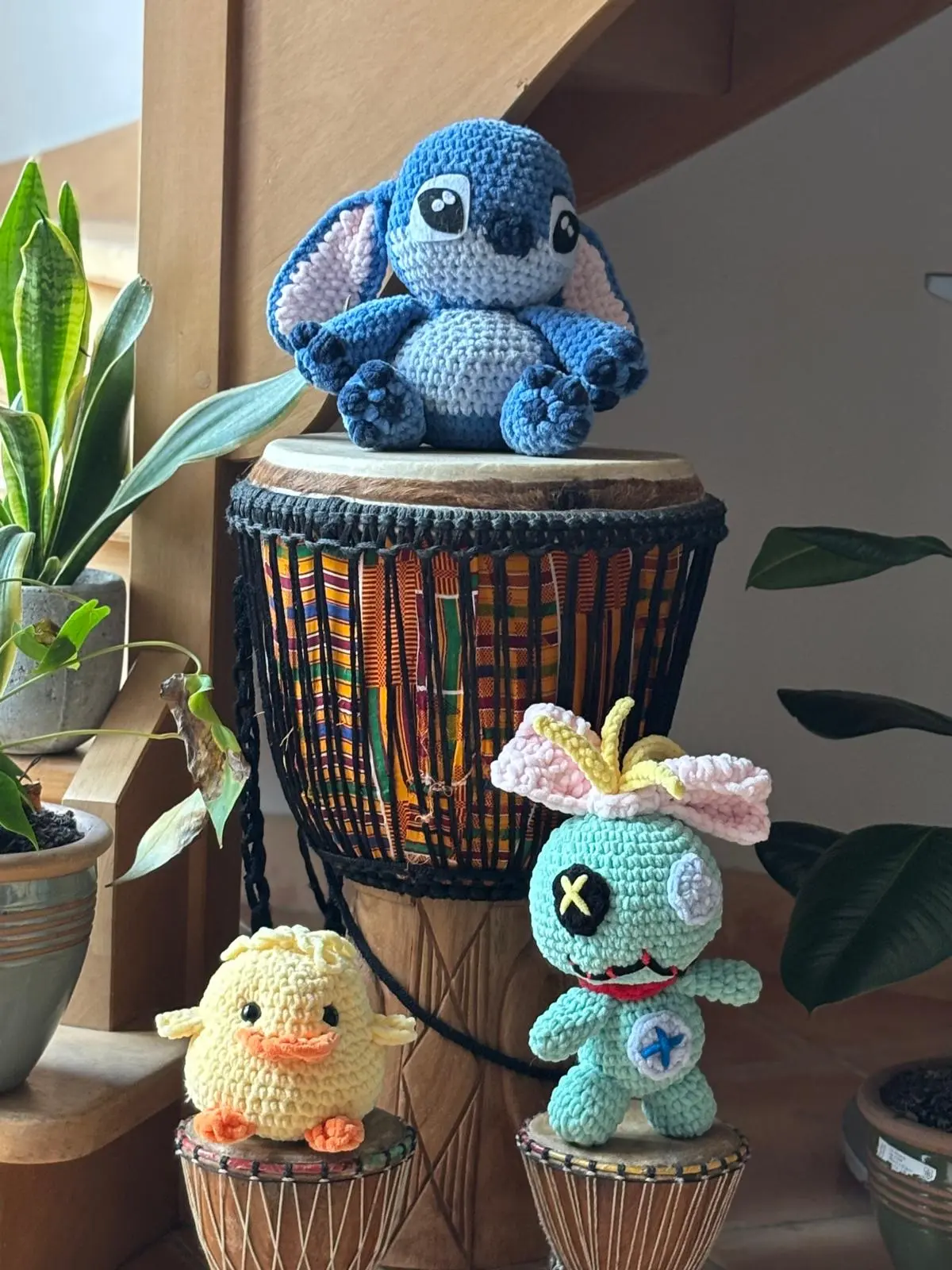 Stitch, son doudou Souillon et un canard mignon au crochet